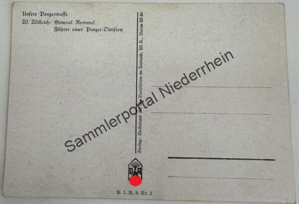 Generalfeldmarschall Erwin Rommel – Originalunterschrift auf "Willrich“ Postkarte – Bild 4